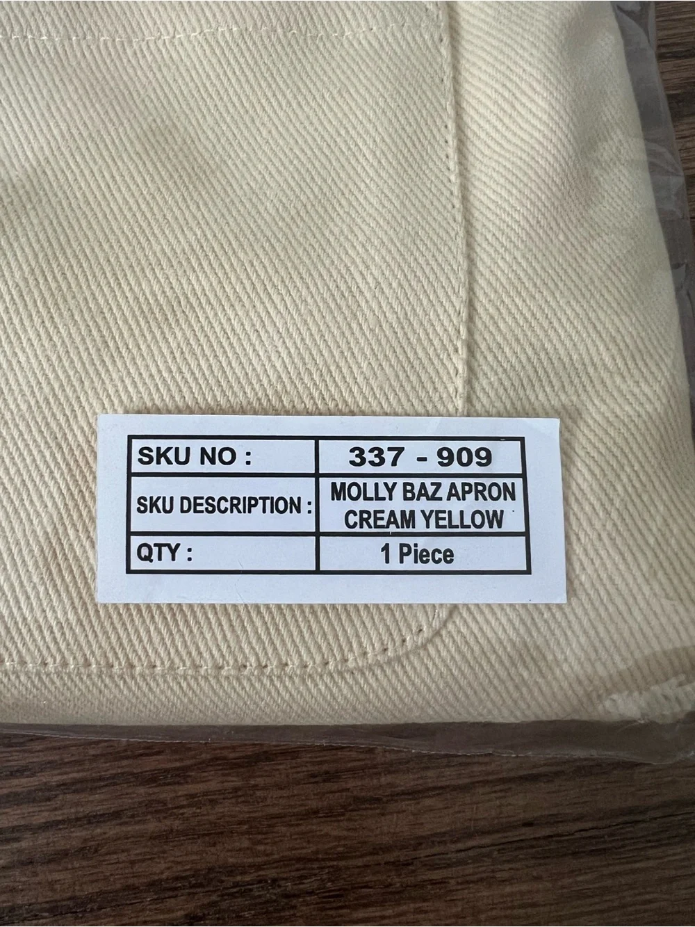 NWT Molly Baz for Crate&Barrel Cream Yellow Apron